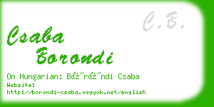 csaba borondi business card